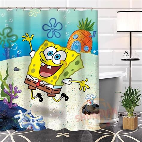 spongebob fabric shower curtain.